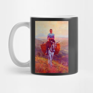 "Woman riding a donkey" by Modesto Teixidor y Torres (1890) TECHNICOLOR REMASTERED Mug